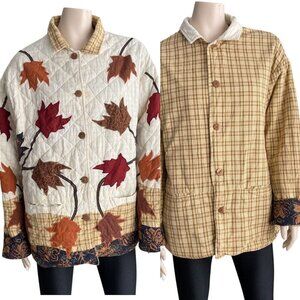 Patch Magic Reversible Quilted Cotton Jacket Autumn Leaf Plus Sz​